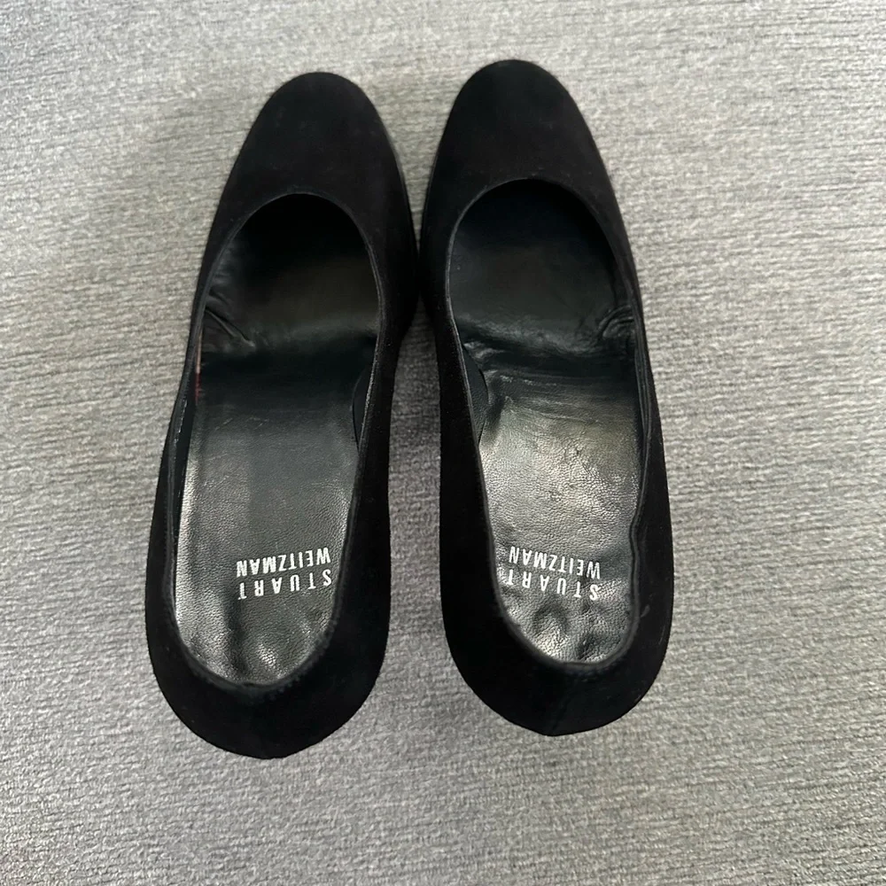 NEW Stuart Weitzman Black Suede Platform Stiletto Pumps Size 7m